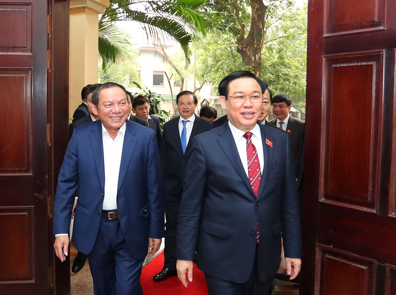 Chủ tịch Quốc hội Vương Đình Huệ thăm và làm việc tại Bộ VHTTDL trong sáng 31.3